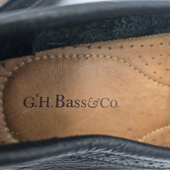 GH Bass Lloyd Men 11.5 Black Pebbled Leather Kiltie Tassel Driving Loafers Mocs main image 4